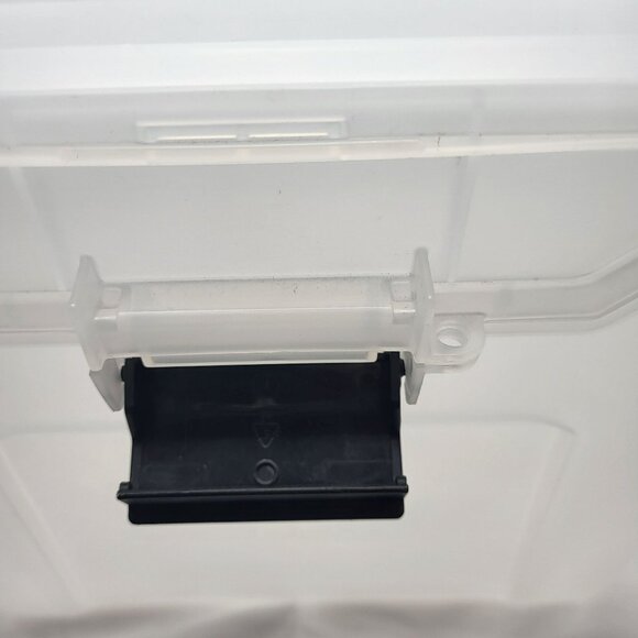 Portable Travel File Holder Box Letter Size W Storage & Top Handle Clear Black - Picture 9 of 11